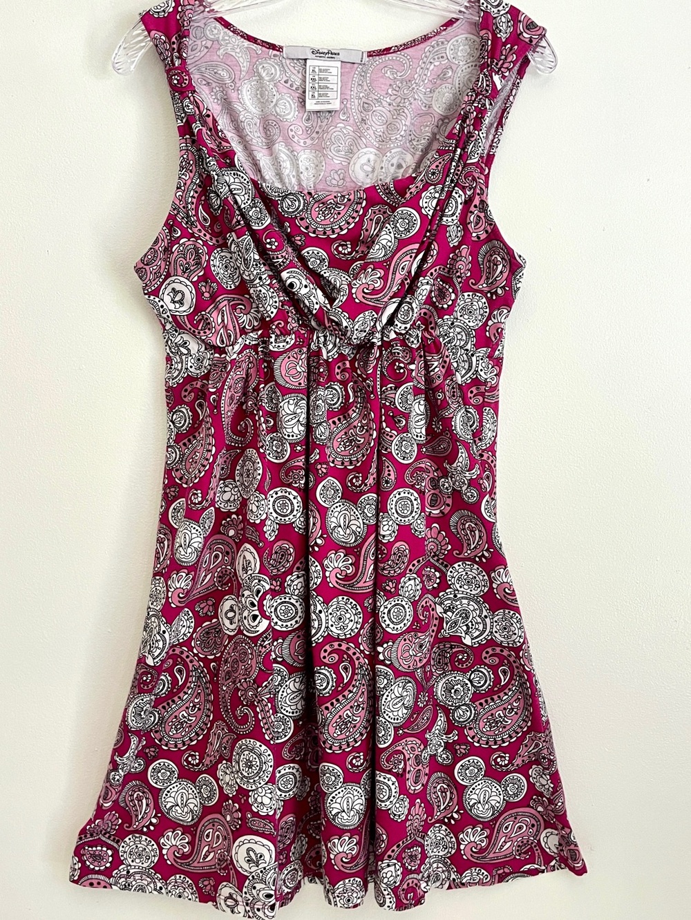 Disney Parks Mickey Paisley Dress XL Fuchsia Pink